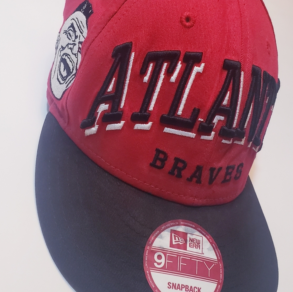 RARE  Atlanta Braves New Era 9FIFTY Snapback Hat Screaming Chief Noc-A-Homa Cap
